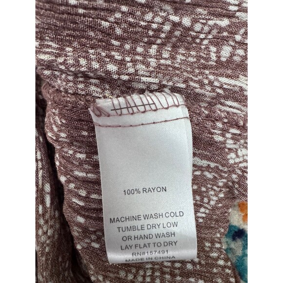 Bloomfield Women's Brown Metallic Crochet Peasant Boho Blouse Size Medium - Picture 7 of 7